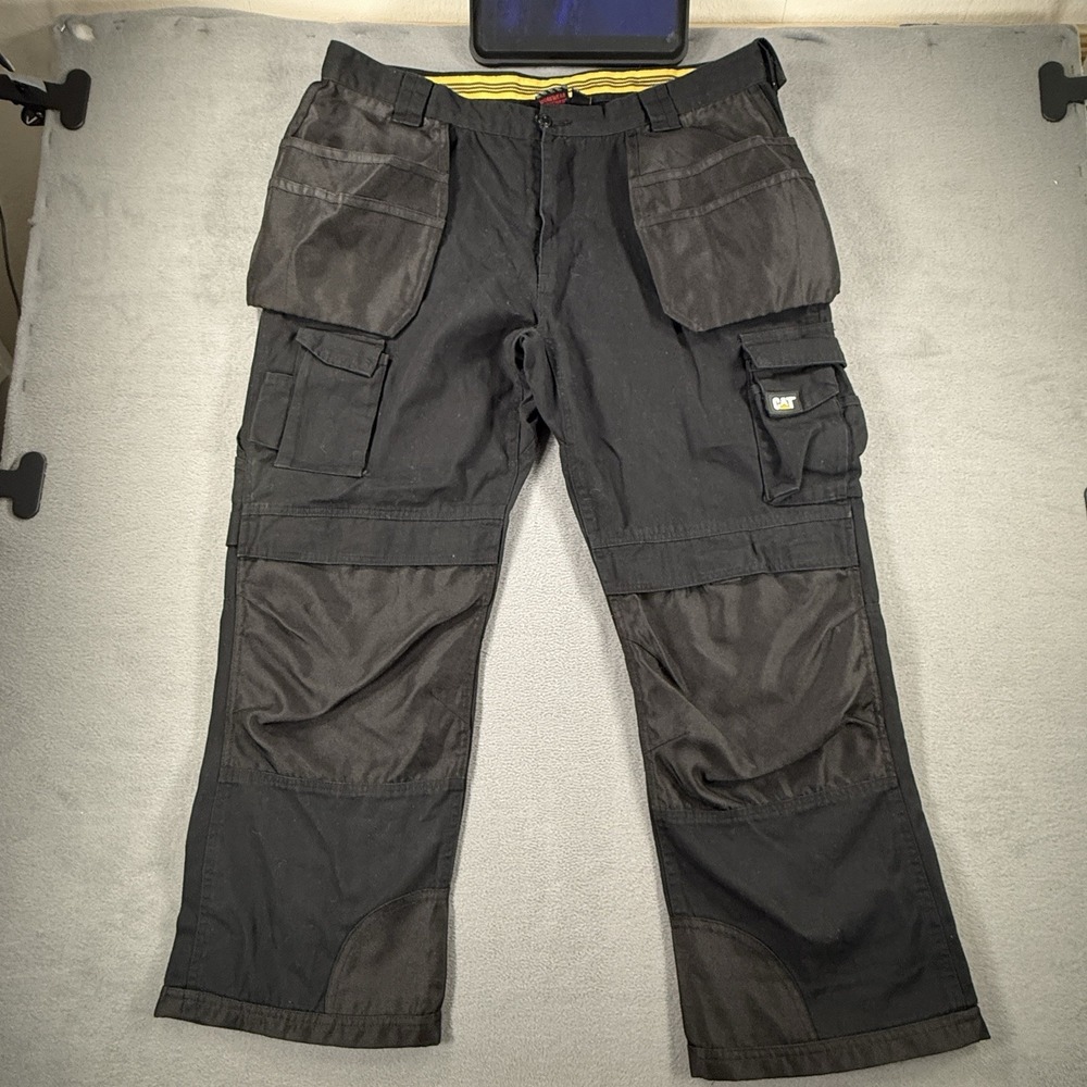 Caterpillar CAT Cargo Pants Mens 40X30 Black Outdoor Utility‎ Work knee pad